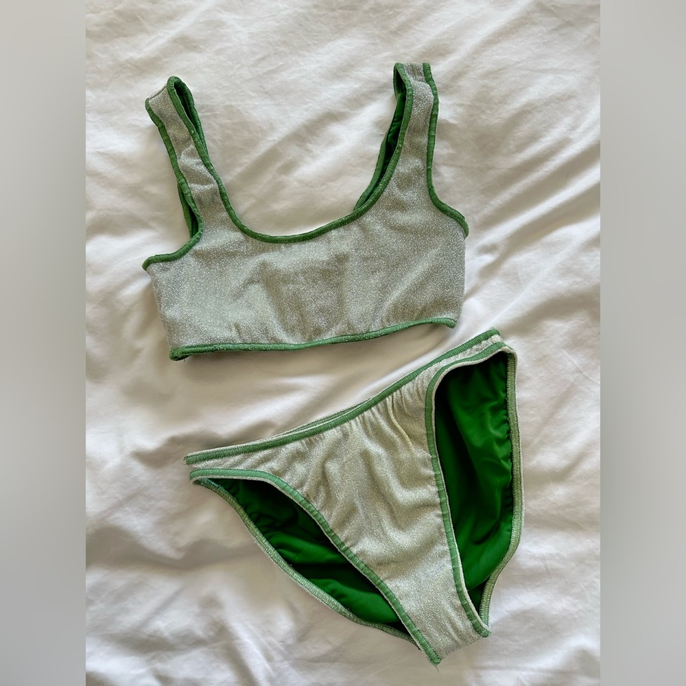 ELYSIIAN Green Sparkle Bikini Set (full coverage)